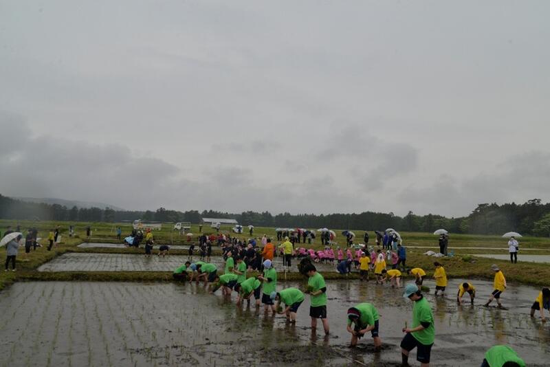 加美農高校　全校田植え